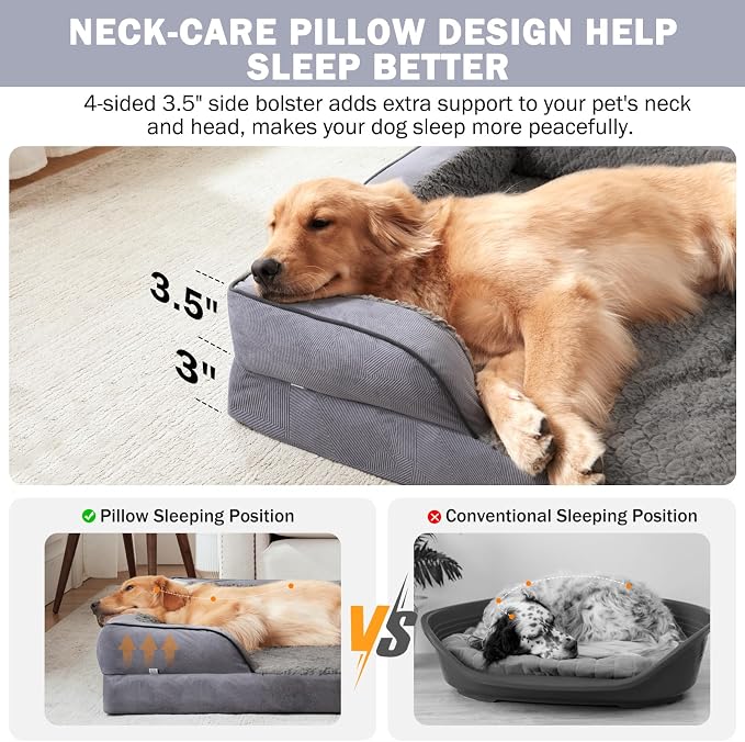 INVENHO Orthopedic Dog Bed Medium Size Dog, Waterproof Egg-Crate Foam Couch - Image 5