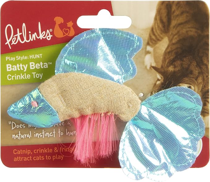 Petlinks Batty Beta Fish Crinkle Catnip Cat Toy - Image 6