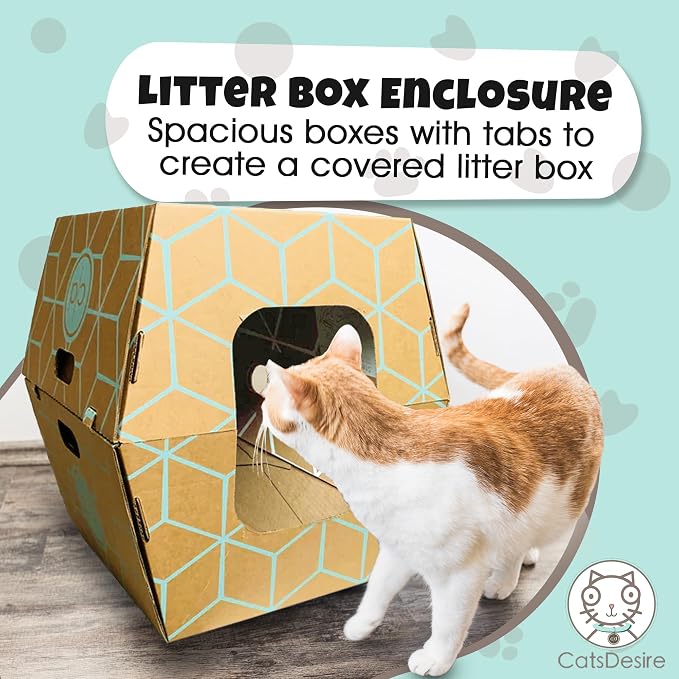 Cats Desire Disposable Litter Box No Plastic Solution w/ Low Entry & Enclosed - Image 7