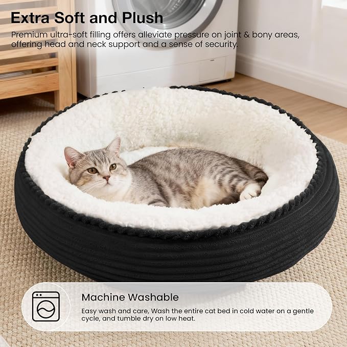 Love's cabin Round Donut Cat and Dog Cushion Bed, 20in Pet Bed - Image 7