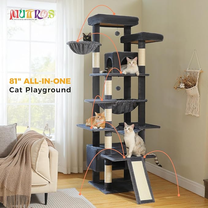 81" Heavy Duty Cat Tree for Large Cats up to 20lbs - Image 2