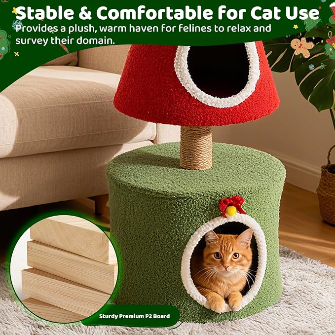 COSIEST 40in Tall Christmas Cat Tree Tower - Image 5