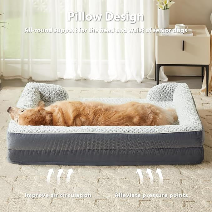 Orthopedic Dog Bed for Large Dogs, Egg Crate Foam Bed for Large Dogs, Equipped - Image 2