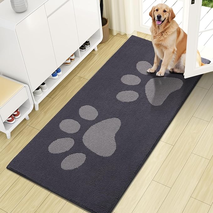 Buganda Dog Door Mat for Muddy Paws, Absorbent Dirt Trapper Washable Indoor by Buganda