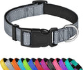 Reflective Dog Collar, Adjustable Soft Neoprene Padded Nylon Pet Collars by PWOD