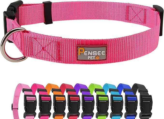 Dog Collar Hot Pink Basic Dog Collars