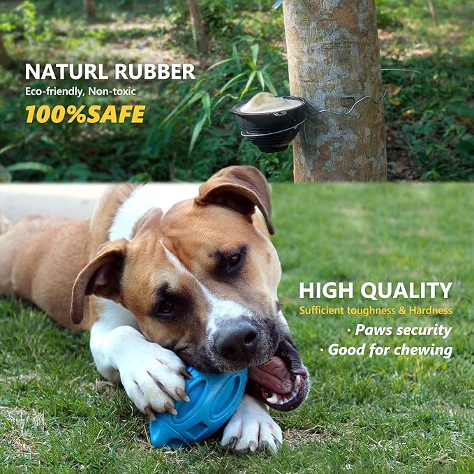 EASTBLUE Squeaky Dog Toys for Aggressive Chewers: Rubber Puppy Chew Ball - Image 4