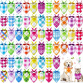 Sweetude 60 Pcs Easter Plaid Dog Bandanas Bulk Easter Pet Scarf Bibs Adjustable by Sweetude