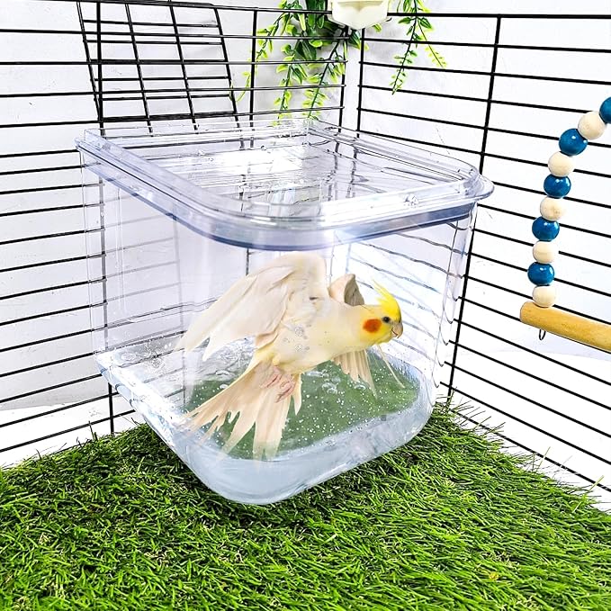 Bird Bath for Cage Bird Shower Bath Parrot Cage Feeder Cage Accessories - Image 6