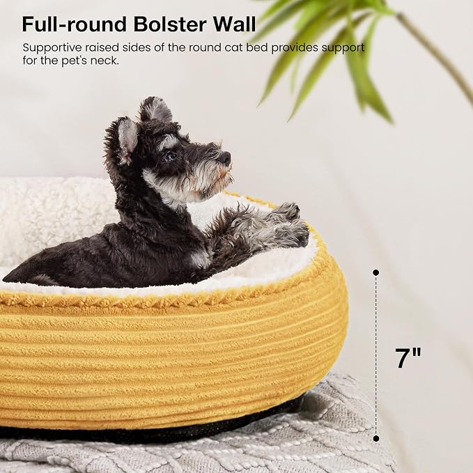 Love's cabin Round Donut Cat and Dog Cushion Bed, 25in Pet Bed - Image 4