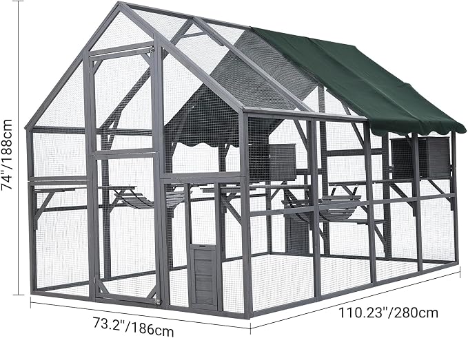 PeakPursuit Extra Large Cat Enclosure, 110 Inch Large Catio - Image 7