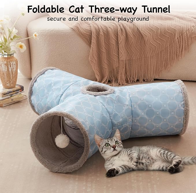 Tempcore Cat Tunnels for Indoor Cats Fleece-Lined in for Warmth, Pet Tube Toys - Image 3