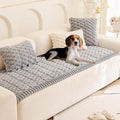 Couch Cover for Dogs Fuzzy Sofa Covers for Pet, Geometric Jacquard Coral by TIWWIE