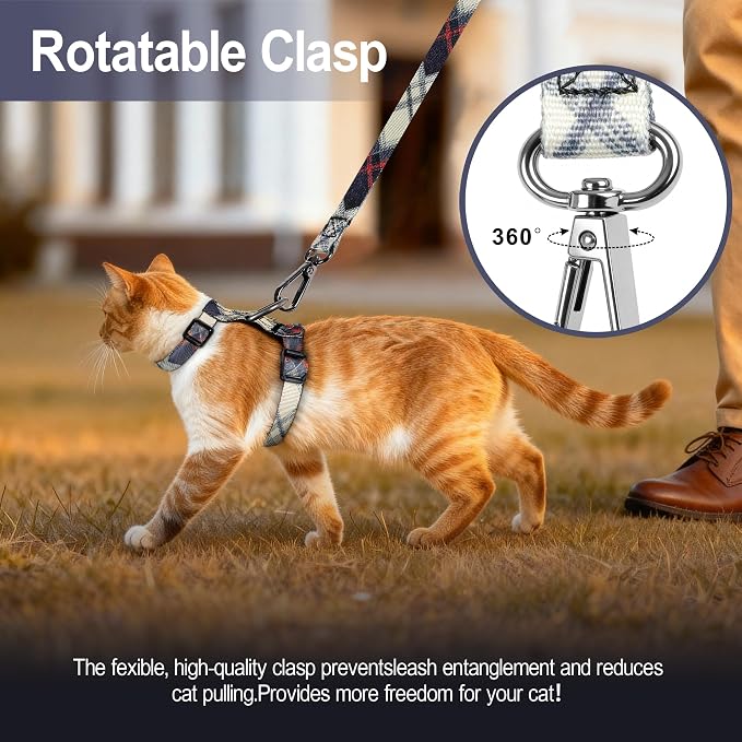 Cat Harness and Leash Set, 3-in-1 Escape Proof Adjustable, Comfortable Soft - Image 5