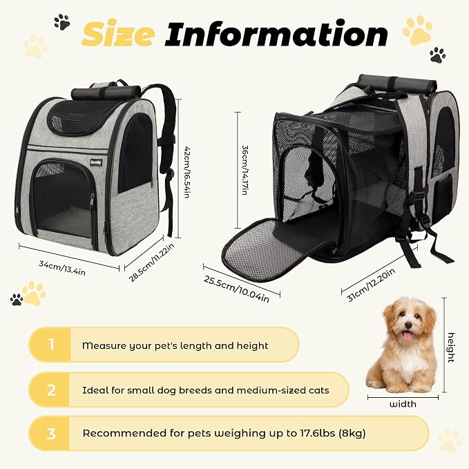 Zavothy Cat Backpack Carrier, Expandable Airline Approved Pet Backpack - Image 2