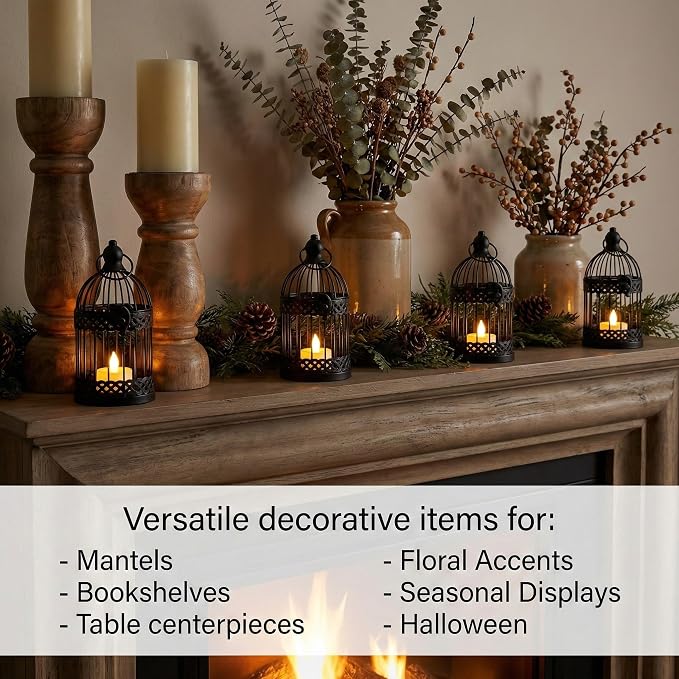 VELA LANTERNS 6" Birdcage Decor Candle Holder Lantern Decorative Table - Image 2