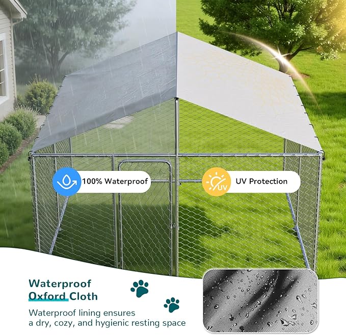20'x10' Large Outdoor Dog Kennel Outside– Heavy-Duty Dog Enclosure - Image 5