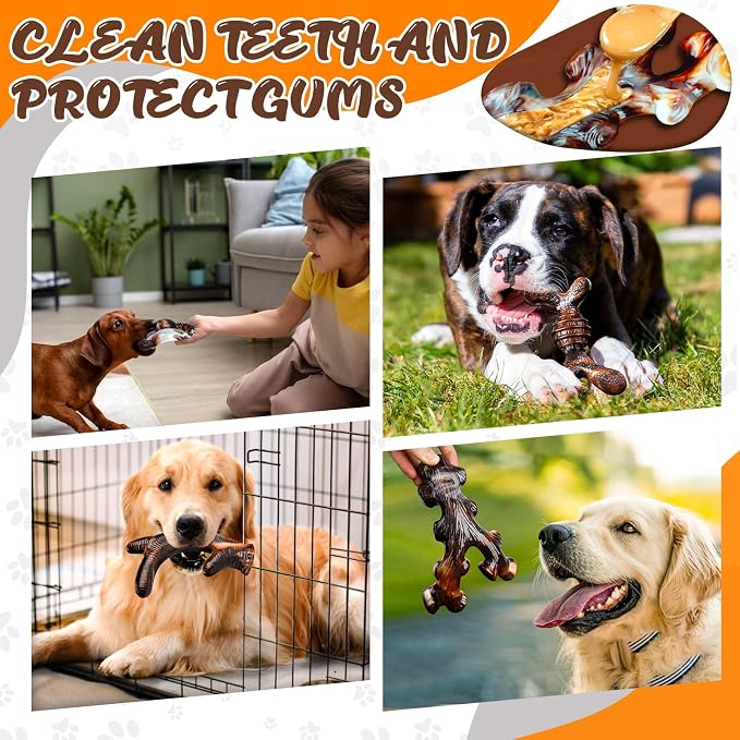 Dog Chew Toys for Aggressive Chewers 4 Pack, Indestructible Dog Toys, Bacon - Image 8