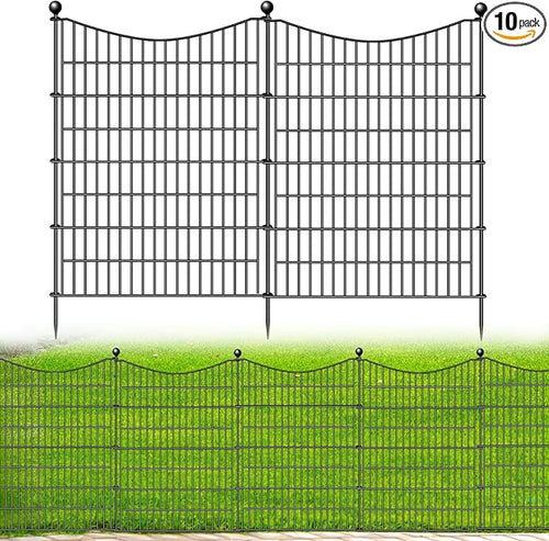 10 Panels No Dig Dog Fence Outdoor by OutdoorFence