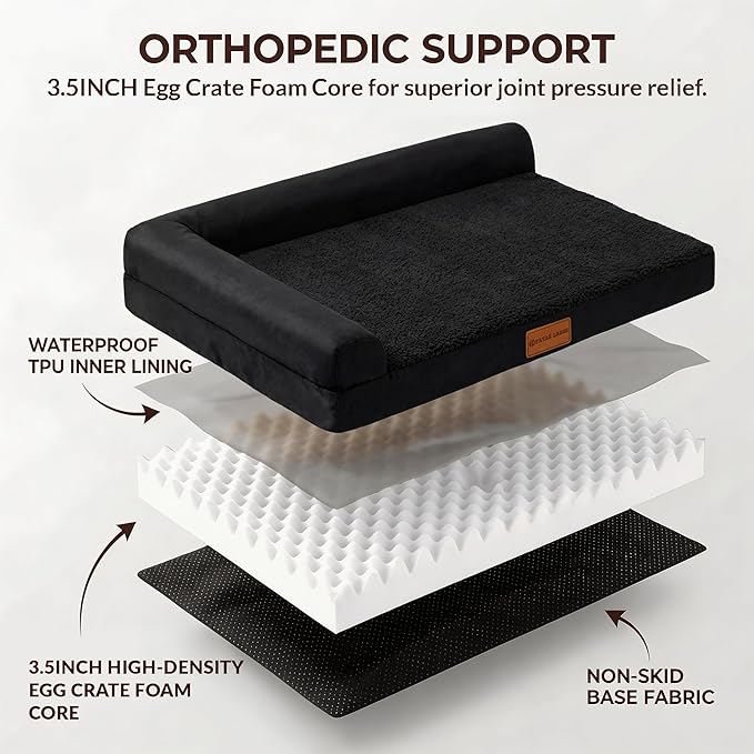 Patas Lague Orthopedic XL Dog Bed Large Sized Dog 42''X28'', Waterproof L - Image 4