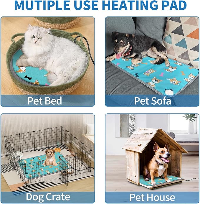 Dog Heating Pad 28×18 in Waterproof Heated Dog Bed, Smart Thermostat Switch - Image 9