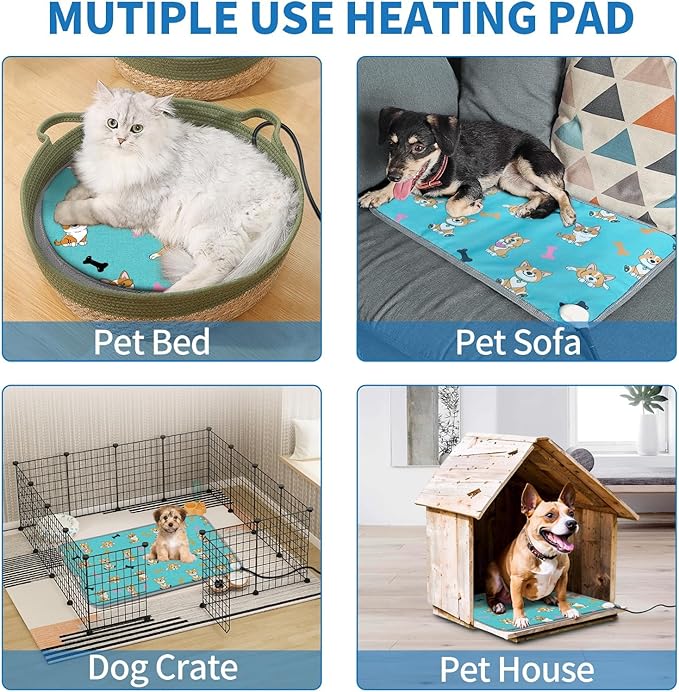 Cat Heating Pad, 22x18 in Heated Cat Bed, Adjustable Thermostat+Constant On - Image 8