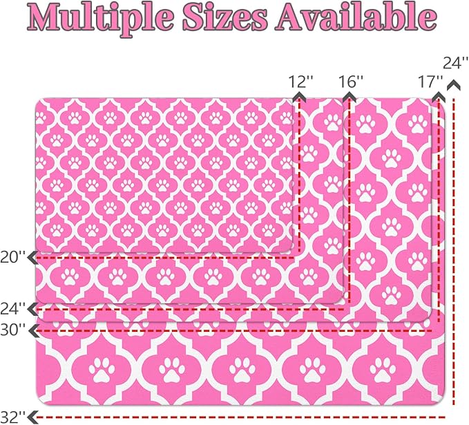 Dog Food Mat 17X30 Inch Pet Feeding Absorbent Mats - Image 4