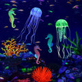 Lpraer 6 Pieces Glow Aquarium Ornaments Artificial Glow Floating Jellyfish by Lpraer