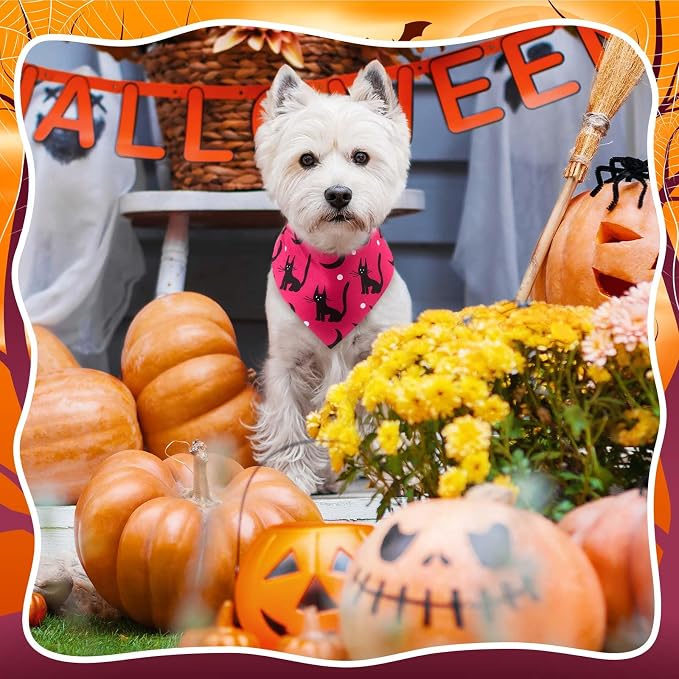 Aliceset 180 Pcs Halloween Dog Bandanas Bulk Halloween Bandana - Image 6