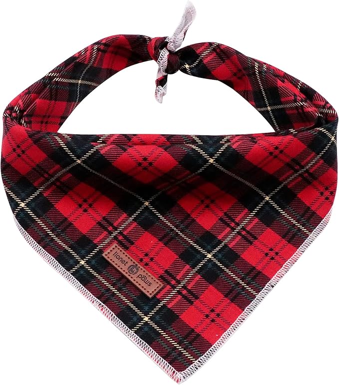 Lionet Paws Christmas Dog Bandana Washable Cotton Handkerchief Scarf Triangle by lionetpaws