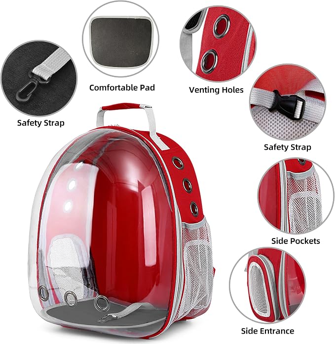 Pet Backpack Carrier, Bubble Backpack Cat Carrier, Pets and Small Dogs - Image 4
