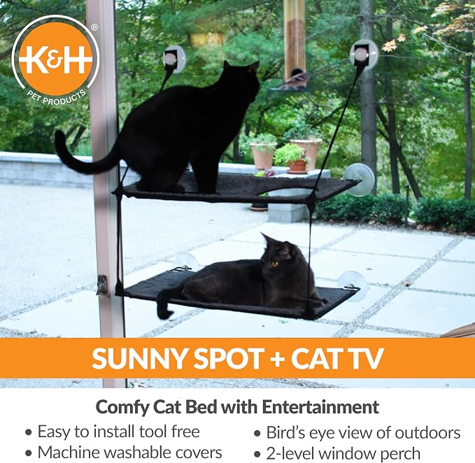 K&H Pet Products EZ Mount Double Stack Cat Window Perch - Image 3