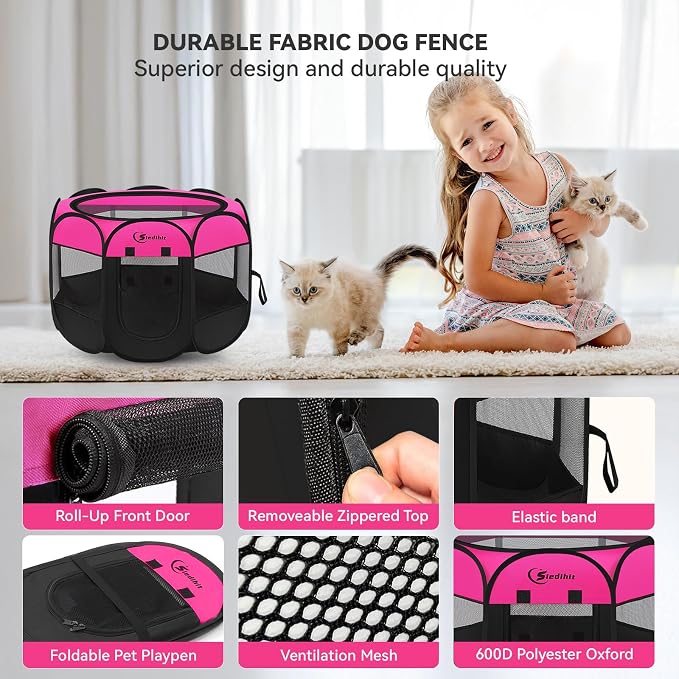 Dog Playpen, Puppy Pet Playpens Indoor - Image 4