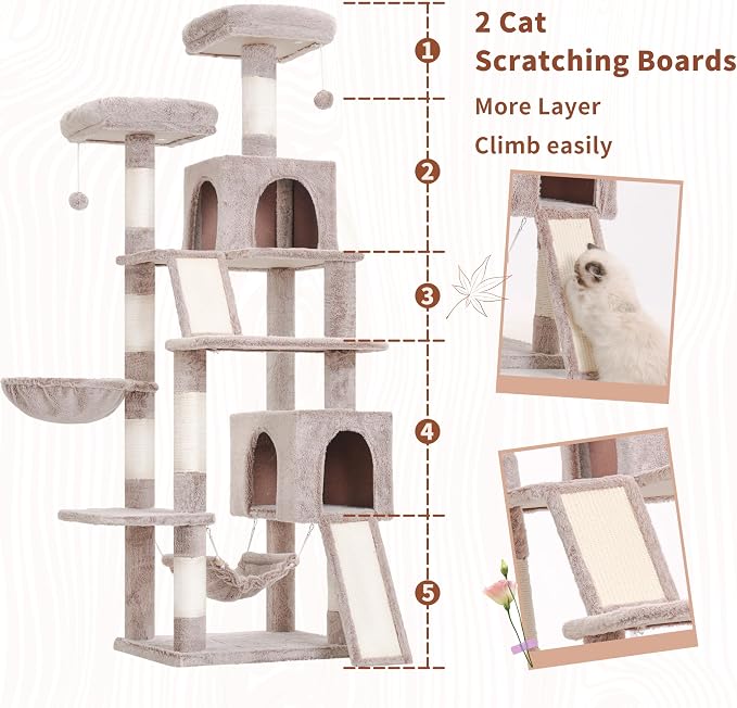 Cat Tree for Indoor Cats, Sturdy Cat Tree House - Image 2
