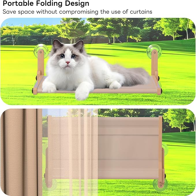 Foldable Cat Window Bed, Solidwood Cat Window Perch - Image 5