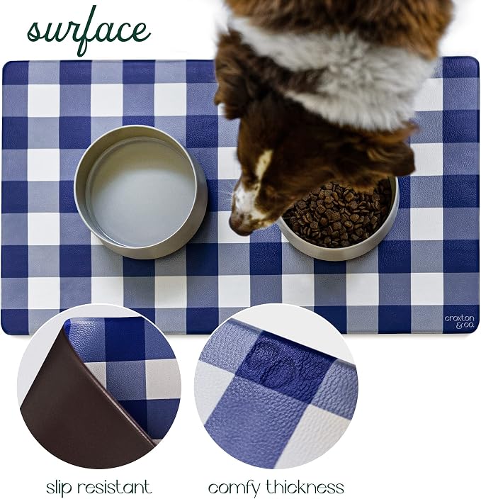 CROXTON & CO. Non-Slip Faux Leather Pet Feeding Mat - Image 5