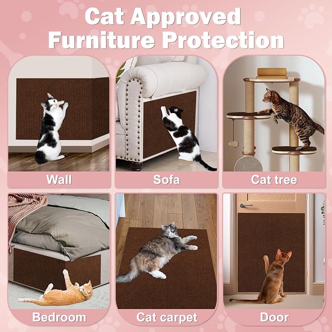 Cat Scratcher Pad, 47.2"x15.8" Scratching Mat, Trimmable Anti Scratch Bed Couch - Image 6