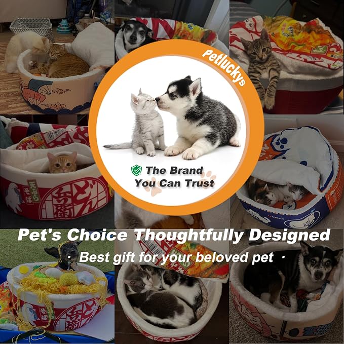 寵幸 Ramen Noodle Dog & Cat Bed, Keep Warm and Super Soft Creative Pet Nest - Image 2