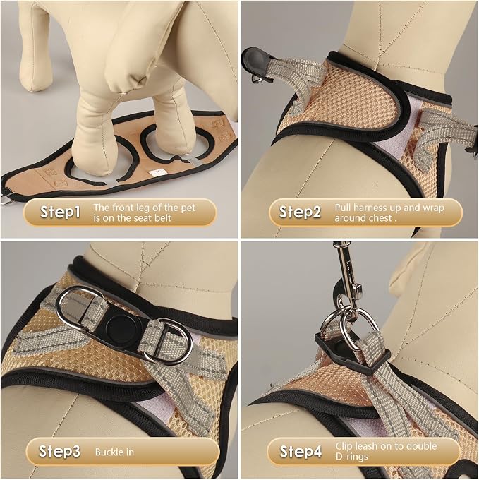 YIMEIS Dog Harness and Leash Set, No Pull Soft Mesh Pet Harness, Reflective - Image 2