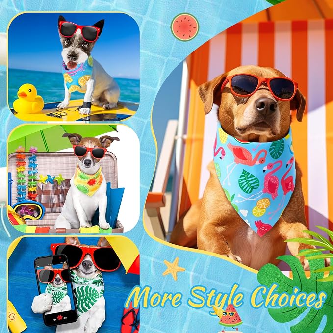 Chunful 100 Pieces Dog Bandanas Bulk Summer Pet Bandanas Pack Triangle Scarf - Image 6