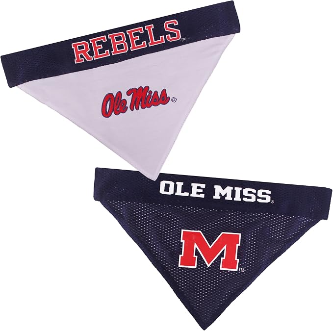 Pets First Collegiate Pet Accessories, Reversible Bandana, Mississippi Ole Miss - Image 6