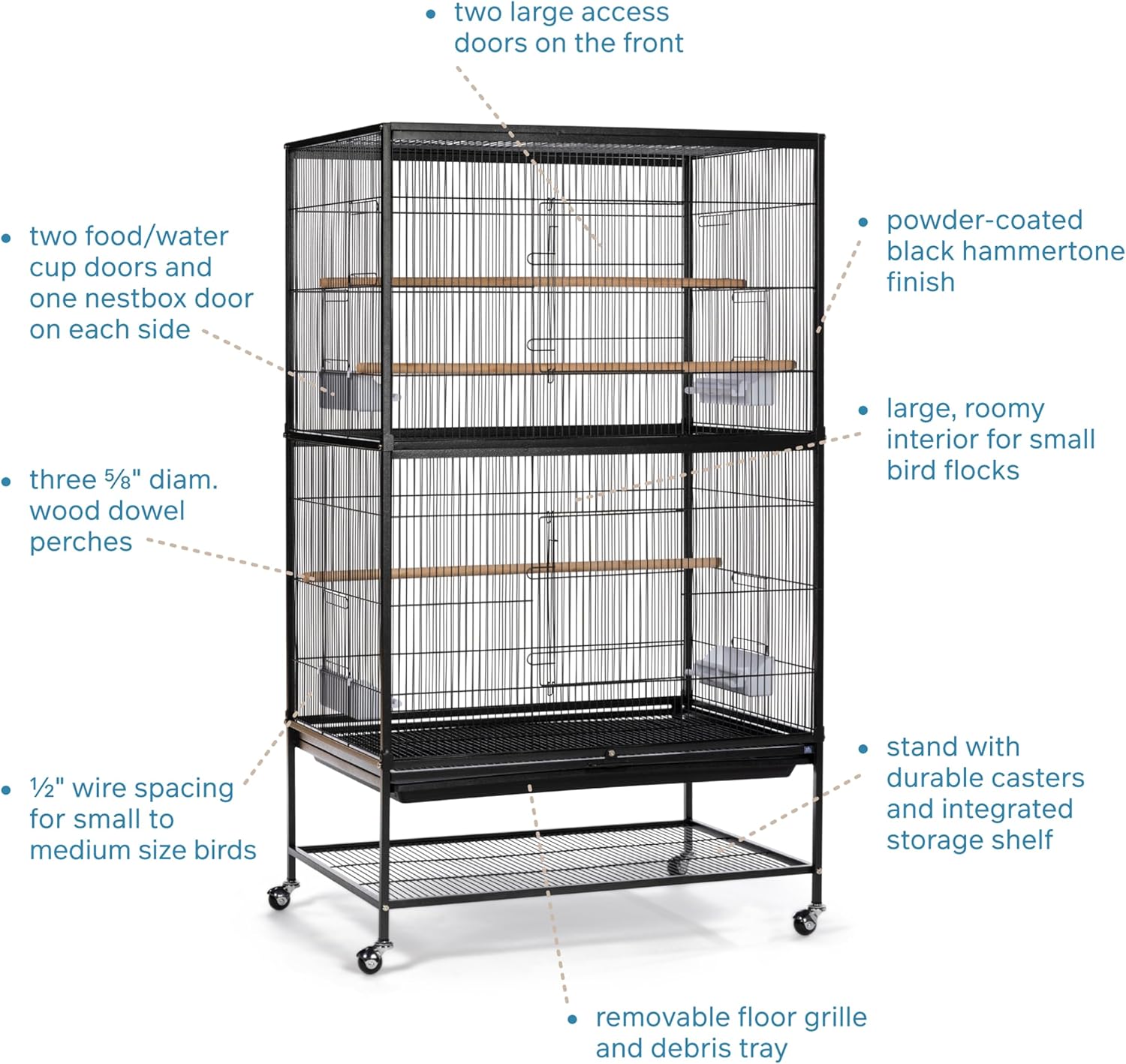 Prevue Pet Products Steel Bird Flight Cage with Wheels - GlobalHabitat Supply