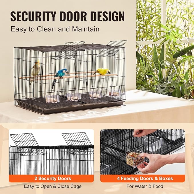 VEVOR 30-inch Flight Bird Cage, Stackable Divided Small Parakeet Cage - Image 4