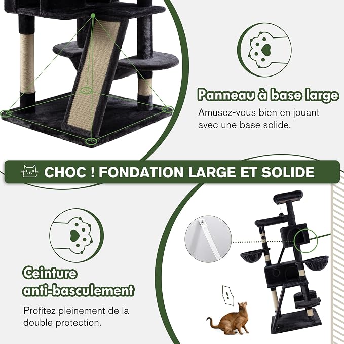 MUTICOR 66 Inches Multi-Level Large Cat Tree Tower - Image 7