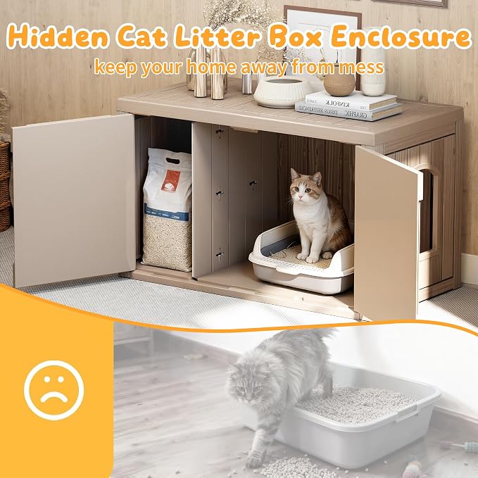 Cat Litter Box Enclosure, Indoor Outdoor Cat House - Image 6