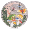 Garden Stepping Stones Outdoor, 9.8" Resin Frog Stepping Stone by Bechivie
