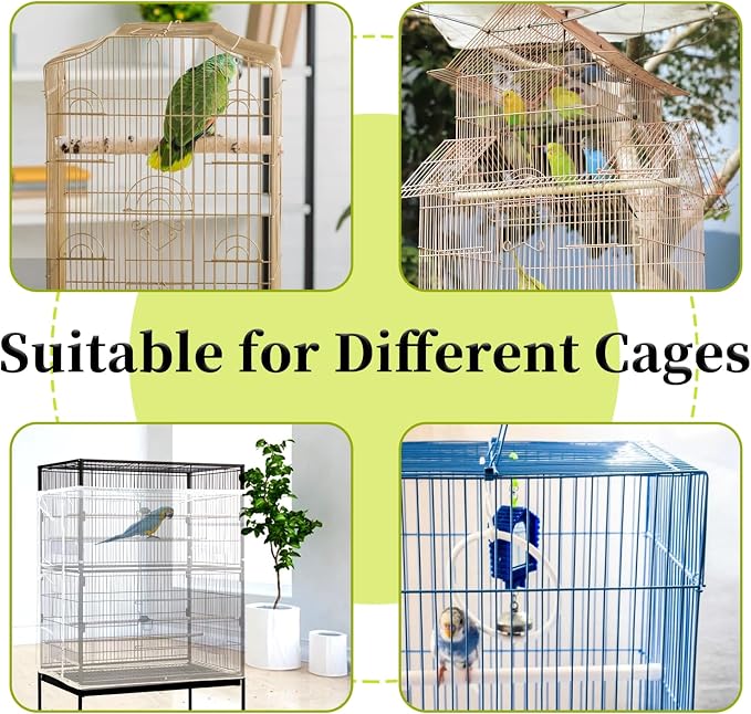 Daoeny Bird Cage Seed Catcher, Large Bird Cage Cover, Adjustable Soft Airy - Image 6