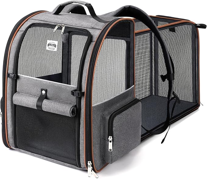 Lekebobor Cat Carrier Backpack, Expandable Pet Carrier by LEKEBOBOR