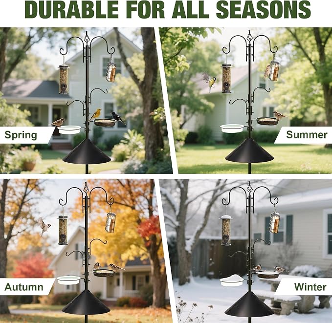 ERYTLLY Bird Feeders Bird Feeding Station Kit Bird Feeding Pole Wild Bird - Image 5