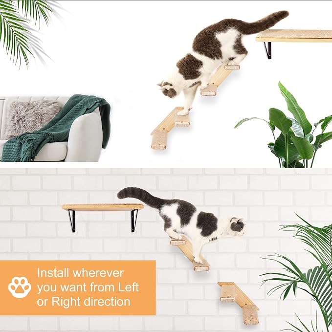 Cat Climbing Stair Shelf Wall Mounted Reversible Left & Right Direction - Image 5